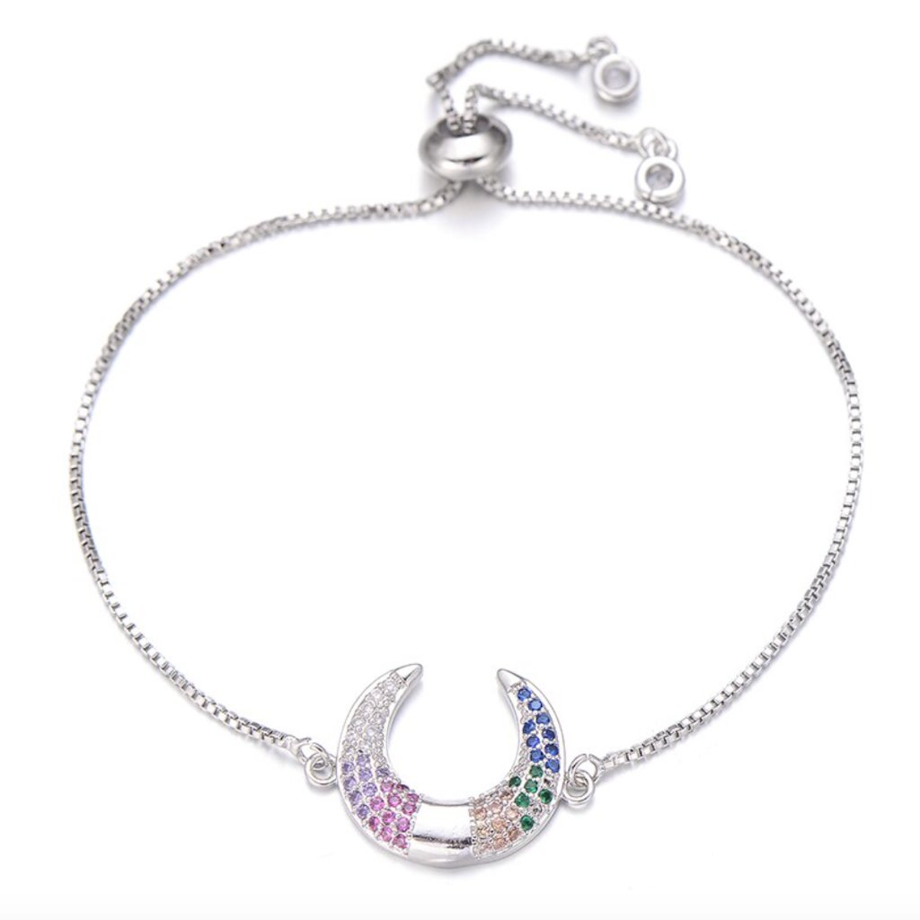 Crescent Horn Moon Silver Bracelet 25$